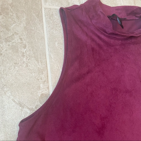 Forever 21 burgundy suede/velvet mini dress - Picture 8 of 14